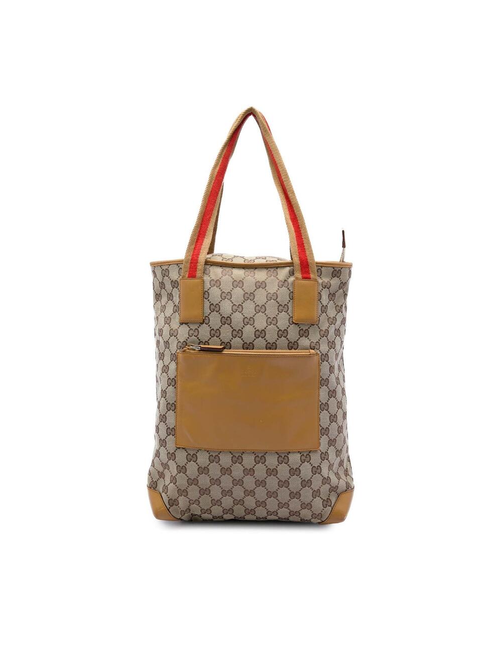 Gucci Gg Canvas Web Tote Pre-Loved #361233G47B